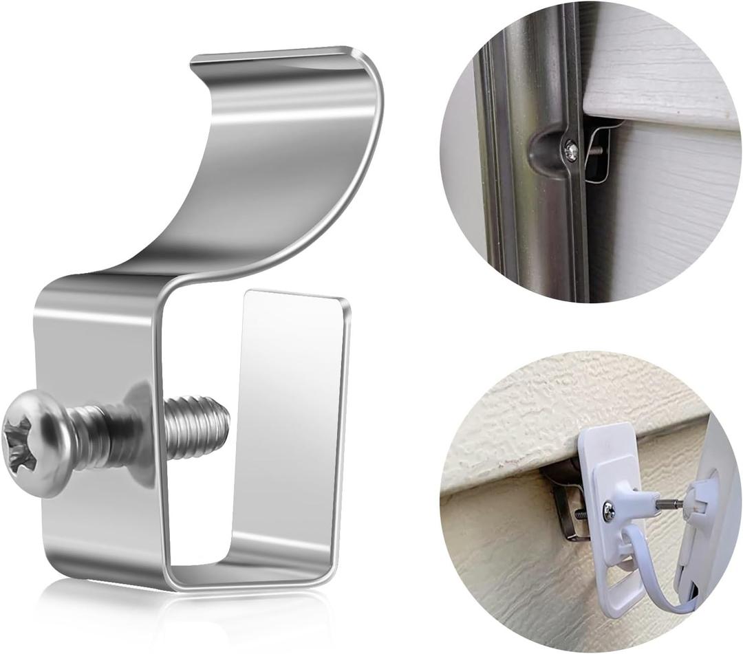 12 Pack Vinyl Siding Screws Hooks, Stainless Steel Outdoor Siding Screw Hanger, No-Hole Needed Vinyl Siding Clips Hook for Mounting Mailbox, Security Light, Address Plaque, House Number