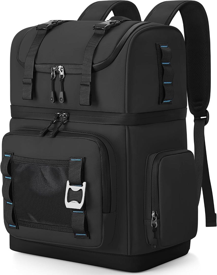 Large Waterproof Insulated Cooler Backpack for Men & Women, Double Decker Leak Proof Cooler Backpack for Beach, Camping, Picnic, Travel, 26L, 44Cans