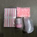 Mini Cake Pans with Lids and Spoons (40 Pack,Pink,5oz) Round Disposable Ramekins - Sturdy Aluminum Foil Cupcake Liners with Lids for Dessert and Party