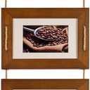 DLQuarts 5x7 Hanging Collage Picture Frames Wall Decor, 4-Opening 5x7 Matted to 3.5x5 Photo Rustic Wood Frame with Hemp Rope, 1 Pack, Dark Walnut