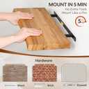 Floating Shelves Set of 2, Solid Elm Wood Wall Shelves 24 Inch - Invisible Bracket Mount for Living Room, Bedroom, Kitchen, Bathroom - Natural