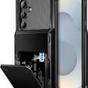 Vofolen for Samsung Galaxy S25 Plus Case Wallet with Card Holder Dual Layer Heavy Duty Shockproof Hidden Flip 4-Card Slots Large Storage Protective Galaxy S25+ Wallet Case for Women Men, 6.7" Black