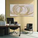 Dolidoteart Beige White Gold Abstract Wall Art, Extra Large Canvas Print Wall Decor for Living Room Bedroom Office Dining Room, Modern Neutral Artwork for Sofa Wall, 24x48 Inch