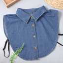 Denim Dickie Fake Denim Collar Faux Collars Dicky Collars for Womens Blouses Lady Girls Shirt Collar Detachable (Blue)