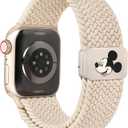 Braided Cartoon Magnetic Clasp Band Compatible with Apple Watch Bands 40/38/41/42/44/45/46/49mm Women Men, Stretchy Elastic Nylon Woven Strap for iWatch Series 11 10 9 8 7 6 5 4 SE/Ultra 3 2 1