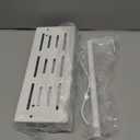 Paper Towel Holder with Shelf, One Hand Tear, Paper Towel Holder Wall Mount with 2 Detachable Hooks for Kitchen, Bathroom, White