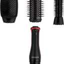 REVLON 3-in-1 Multi-Styler, Blow Dryer Brush, Blowout and Hair Straightener Brush in One to Dry, Curl, Smooth, Shape and Volumize Hair for Gorgeous Salon Blowouts (Black)