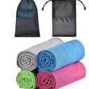 2 x Cooling Towels - 4 Pack Cooling Towel(40"x12"), Cooling Towels for Neck and Face, Microfiber Soft Breathable Cooling Towel for Hot Weather (Bule/Green/Red/Gray)