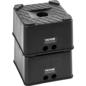 VEVOR Trailer Jack Blocks, 6" High Heavy Duty RV Leveling Blocks, Each with 6000 lbs Capacity, as RV Jack Stand, Stool, Camper Accessories, for Travel Trailers, 5th Wheels Class A/C Motorhomes, 2 Pcs
