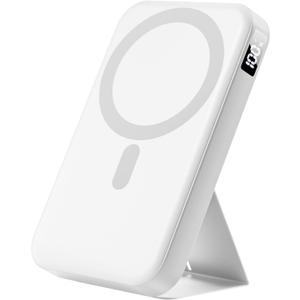 Magnetic Portable Charger, 10000mAh Power Bank with Leather Foldable Stand - Travel Essentials, USB-C 20W Fast Charging for Magsafe Battery Pack, Compatible with iPhone 17/16/15/14/13 Series