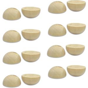 200 Pieces 1 Inch Wooden Split Balls Half Round Wood Beads Unfinished Wooden Half Sphere for DIY Crafts