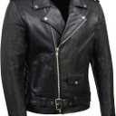 Milwaukee Leather SH1011 Men's Classic Brando Premium Leather Black Motorcycle Riders Leather Jacket w/Side Laces (X-Large)