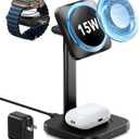 ESR for MagSafe Charger Stand, 3 in 1 Charging Station with CryoBoost, Phone-Cooling Wireless Charging, 15W MagSafe Stand, for iPhone 17/16/15/14/13/12, AirPods, Apple Watch, Black