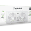 Holmes Twin Blade Window Fan 9inch, 2 Speed Manual Fan.