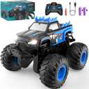 Remote Control Car, 20km/h All Terrain Monster Tuck Toys with Upright Driving and 360 Rotation, Remote Control Tuck with Auto Demo, 2.4Ghz Rc Car, Monster Trucks for Boys and Girls 3+ 4-7 8-12 (Black)