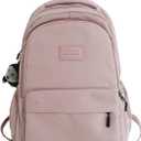 Aesthetic Backpack Cute Backpack for School College Backpack Large Capacity Bookbags for Girls Women Students Casual Travel Daypacks Solid Color (Pink)