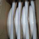 TheTerra Ceramic Dinnerware Sets for 4, 12 Pieces Handmade Reactive Glaze Plates and Bowls Set, Scratch Resistant Dish Set, Oven & Microwave & Dishwasher Safe, Star White