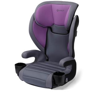 Safety 1st Grow and Go 2-in-1 Booster Car Seat with ComfortWings, Converts High-Back to Backless, 19" Wide, Fits 3 Across, Lightweight, Foldable, Easy-Clean, Cup Holders, 40-100 lbs, Crushed Grape, Manufacture Date 2025/10/20