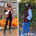 Athlisan Womens Zip Up Puffer Vest Stand Collar Sleeveless Padded Jacket Coat (Brown)