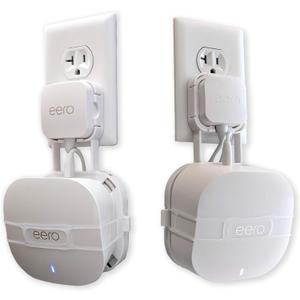 The Eero Genie for eero 6, 6+, and Mesh Wi-Fi: Wall Mount Outlet Holder Stand | Lowest Profile | Open Access | Multiple Install Options | Horizontal Outlets | Design Winner! (1-Pack)