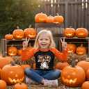 Toddler Halloween Shirts Boys Girls Spooky Pumpkin Skeleton Graphic Sweatshirt Halloween Kids Long Sleeve Tops 2-9 Years (Black4)