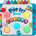 Chuckle & Roar Pop It! Book: Colors Interactive Sensory Learning Book with Bilingual English & Spanish Play, Grow-with-Me Modes, Quiet Mode, Color Learning Toy for Toddlers Ages 14+