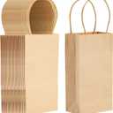 Juvale Mini Brown Gift Bags with Handles - 50-Pack, 3.5 x 2.4 x 7 in - Mini Paper Bags for Retail, Party Favors & Crafts