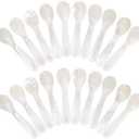 Patelai Set of Caviar Spoons Mother of Pearl Spoons with Hand Craft W Round Handle for Caviar, Egg, Ice Cream, Coffee, Restaurant Serving(7cm/2.75 Inch 16 Pieces)