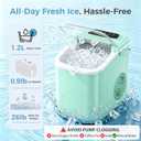 Countertop Ice Maker, Portable Ice Machine with Carry Handle Basket and Scoop, 9 Bullet Cubes Ready in 6 Mins, 26lbs Daily, Self-Cleaning for Home, Kitchen, Camping, RV