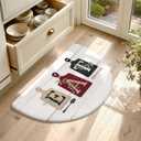 KIMODE Half Circle Anti Fatigue Mats for Cushioned Kitchen Mats for Floor | 18"x28",Red,Country Vintage,Non Slip,Kitchen Mats Waterproof,Memory Foam,Comfort, Half Round Small Standing Mat Decor