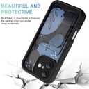 MOWIME Compatible with iPhone 16 Plus Case with Card Holder, Floral Flower Shockproof Soft TPU Protective Cover Women Girls, Anti Scratch Wallet Case for iPhone 16 Plus 6.7 Inch, Black