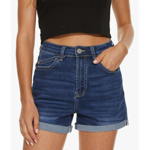 VIPONES Women Denim Shorts High Rise Trendy Stretch Frayed Summer Casual Jean Shorts,12