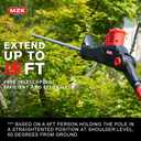 MZK 20V MAX 22.4-inch Cordless Pole Hedge Trimmer Attachment, 8-Feet Reach, Electric Hedge Trimmer with Extension Pole, Multi-Angle (Battery and Charger Included), ET1611-2