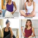 V FOR CITY Womens Shelf Bra Tank Tops Racerback Workout Camis Yoga Shirt Cotton Undershirt 2 Pack (Black, L)