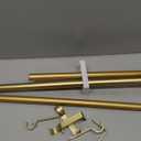 Double Curtain Rod, 1 Inch Gold Extra Long Dual Curtain Rods 72 to 144 Inch with Aluminium Modern End Cap Finial, Adjustable Heavy Duty Window Treatment Rods, Telescopic Metal Double Drapery Pole Set