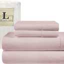 Lukeville Luxury Linen Full XL Size Bed Sheets-Softest 100% Cotton 4PC Sheet Set,Sateen Bedding -500 Thread Count- Comfy,Breathable and Cooling Sheets,Deep Pockets Fits Upto 16" Deep Mattress-Lavender