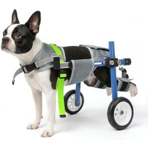 Lightweight and Adjustable Dog Wheelchair for Back Legs, Dog Carts with Wheels for Disabled Dogs, Thick Harness Support Mobility Cart for Pets (Blue, XSLW)