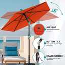 AreShark 7.5FT Patio Umbrella Table Market Umbrella with 6 Sturdy Ribs, Button Tilt/Crank, Heavy-Duty Outdoor Umbrellas for Pool, Deck, Garden and Backyard, Orange