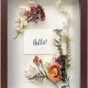 FrameWorks Mahogany Wooden Shadow Box Frame - 8.5' x 11' Display Case with Soft Felt Back, Tempered Glass, White Ball Push Pins