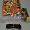 Hicarer 7 Pcs Black History Poncho Costume for Women African American Shawl Accessories Set Kente Jamaican Outfits