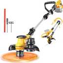 Cordless String Trimmer Compatible with Dewalt 20V (Tool Only), MtiolHig 3 IN 1 Weed Eater with Brushless Motor & Battery Level Display, Electric Weed Wacker/Edger Trimmer for Yard, w/ 18 Line, Yellow