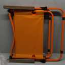 Vibrant and Cheerful Orange Folding Outdoor Chair, Compact Lightweight Portable Design with Wood Armrests & Metal Frame for Backyar, Camping, Beach, Hiking, Picnics