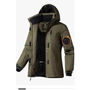 FREE SOLDIER Women's Waterproof Ski Snow Jacket Fleece Lined Warm Winter Rain Jacket with Hood Fully Taped Seams, Size S