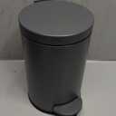 Cesun 1.2 Gallons Small Gray Trash Can, Bathroom Garbage Can with Lid and Foot Pedal, Mini Round Wastebasket for Bathroom, Bedroom, Office, 4.5 Liters / 1.2 Gallons, Gray