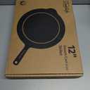 COOKLIFE 12 Inch Lightweight Pre-Seasoned Cast Iron Skillets with Handle Cover - Smooth Polished Surface, Easy to Clean Cast Iron Pan Use in the Oven, on the Stove or Grill, Over a Campfire