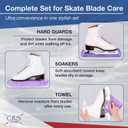 CRS Cross Skate Guards, Soakers and Towel Gift Set - Ice Skating Guards and Soft Skate Blade Covers for Figure Skating or Hockey M