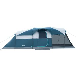 PORTAL 8 Person Family Camping Tent with Screen Room, Water Resistant Big Tunnel Tent with Rainfly, Large Family Tent for Outdoor Camping, Party (Dark Blue)