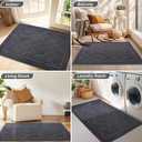 BEQHAUSE Dirt Trapper Door Mat 20" x 32", Doormat Non-Slip Entryway Rugs Washable, Dog Door Mat Stain Resistant and Absorbent Welcome Floor Mat for Front Back Door, Mud Wet Shoes & Paws, Dark Grey