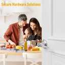 HOSOM 2-Pack Interior Door Handles, Passage Door Handles, No Locking Door Handle Set for Hallway Closet, Wave Style Lever Doors Handle Interior, Satin Nickel Door Knob