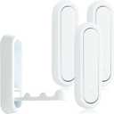 4PCS Folding Wall Hooks, Heavy Duty Metal Foldable Coat Hook Shower Hook, Space-Saving Elliptical Utility Hook for Hanging, Zinc Alloy Fold Up Hooks for Bathroom, Kitchen, Towels, Coats, Bags (White)